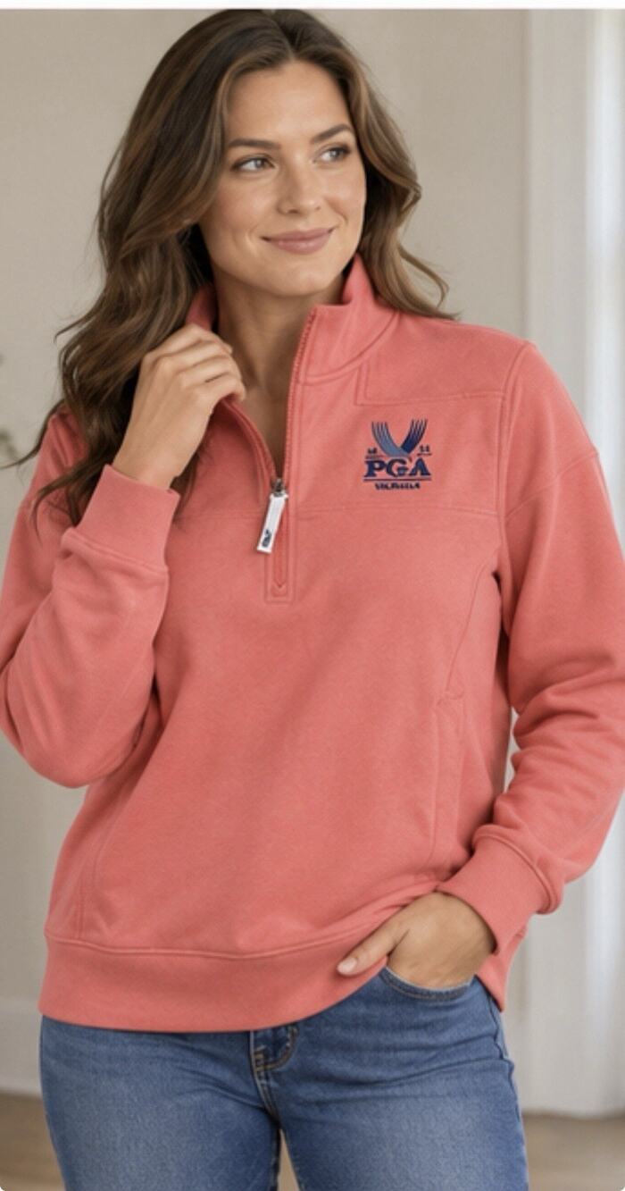 Vineyard Vines 2024 PGA Valhalla Women’s M Coral Shep Shirt Quarter Zip